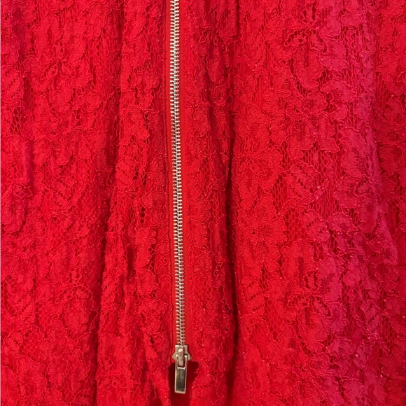 Diane Von Furstenberg Vibrant Red Lace Dress - Picture 5 of 6